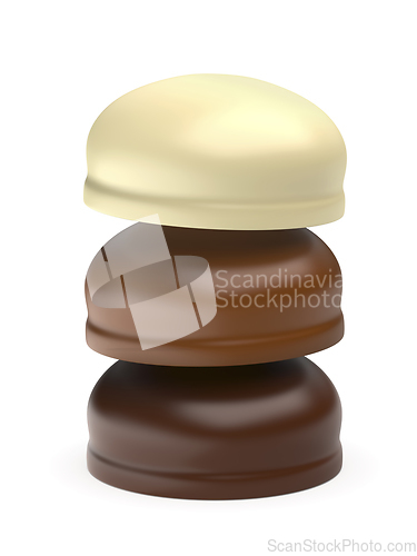 Image of Three chocolate coated marshmallows