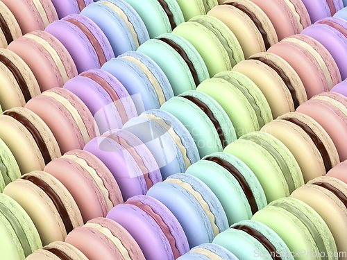 Image of French macarons with different colors and flavors
