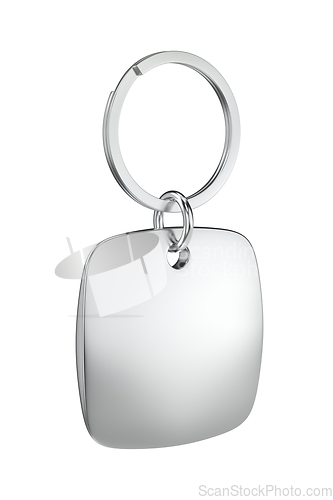 Image of Square silver keychain