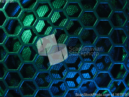 Image of illuminated loudspeaker grid