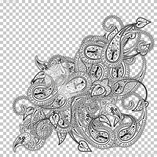 Image of Paisley pattern with frame