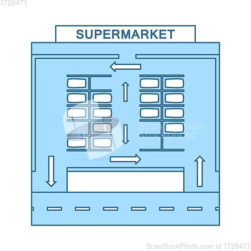 Image of Supermarket Parking Square Icon