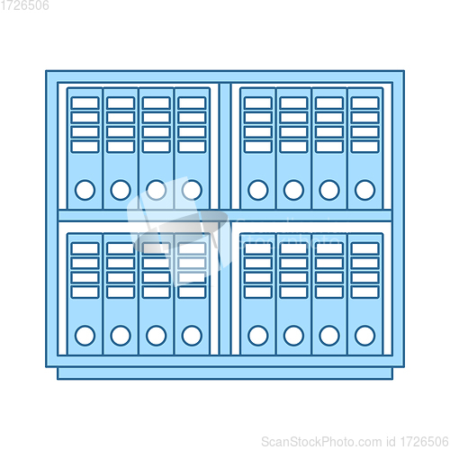 Image of Office Cabinet With Folders Icon