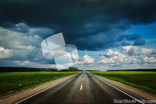 Image of Road and stormy sky