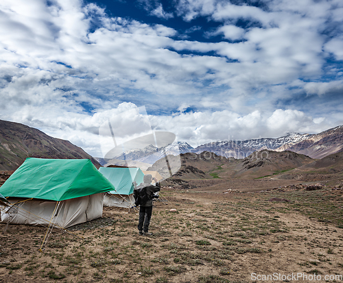 Image of Photographer taking photos in Himalayas