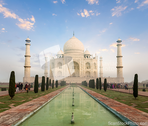 Image of Taj Mahal on sunrise sunset, Agra, India