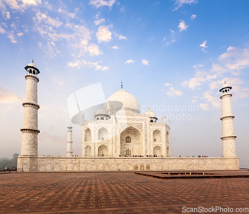 Image of Taj Mahal on sunrise sunset, Agra, India
