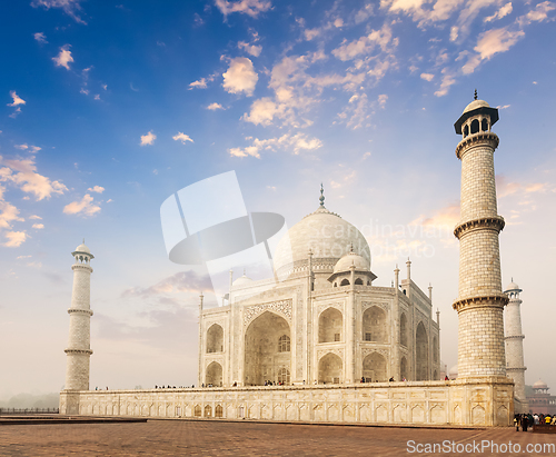 Image of Taj Mahal on sunrise sunset, Agra, India