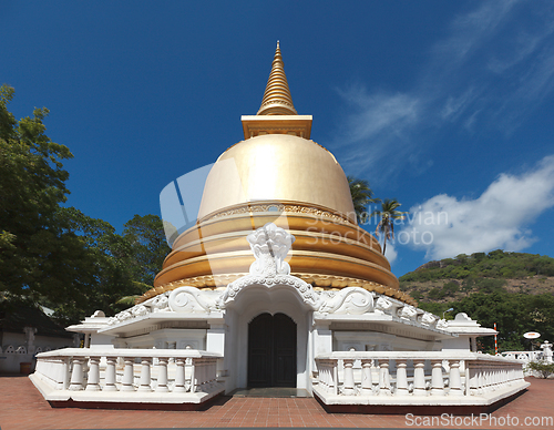 Image of Buddhist dagoba (stupa) in Golden Temple, Dambulla, Sri Lanka