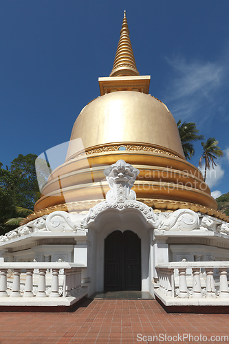 Image of Buddhist dagoba (stupa) in Golden Temple, Dambulla, Sri Lanka