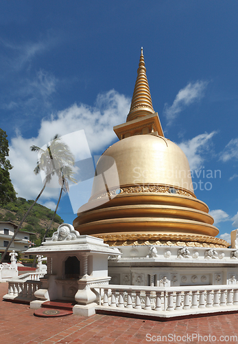 Image of Buddhist dagoba (stupa) in Golden Temple, Dambulla, Sri Lanka