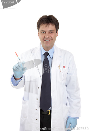 Image of Doctor with dose of medicine in syringe
