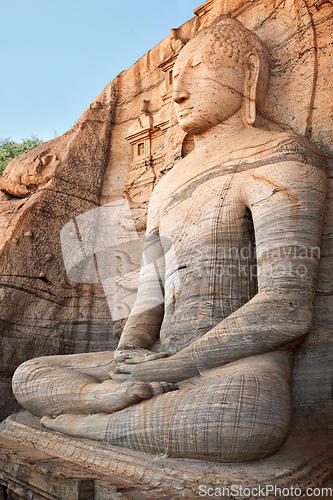 Image of Ancient sitting Buddha image