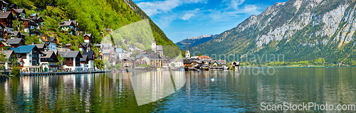 Image of Panorama of Hallstatt village and Hallstatter See, Austria