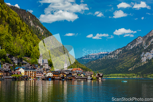 Image of famous Hallstatt village in Austria