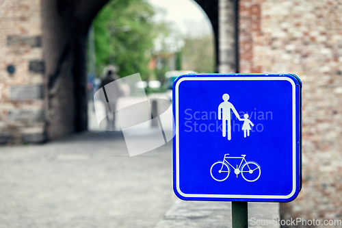 Image of Pedestrian and bicycle sign