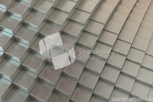 Image of Wave of metal silver cubes