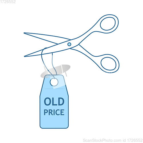 Image of Scissors Cut Old Price Tag Icon