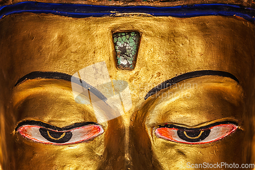 Image of Eyes of Maitreya Buddha close up