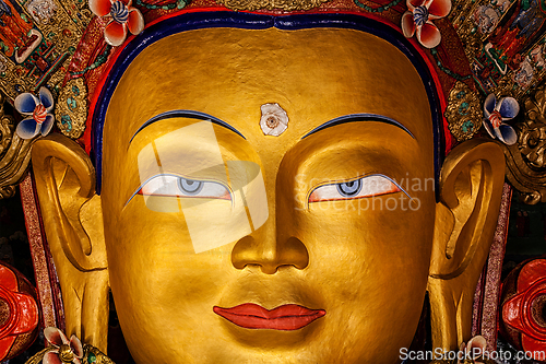 Image of Maitreya Buddha in Thiksey Gompa