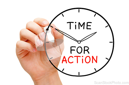 Image of Time For Action Clock Concept