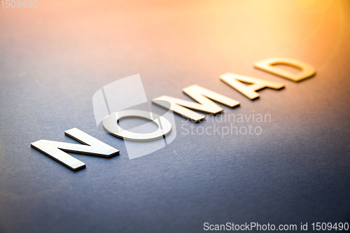 Image of Word nomad written with white solid letters