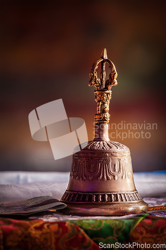 Image of Religious bell in Buddhist monastery