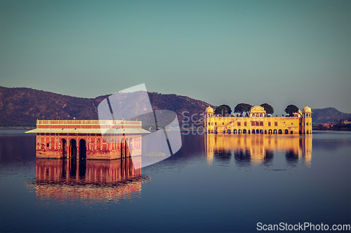 Image of Jal Mahal (Water Palace). Jaipur, Rajasthan, India