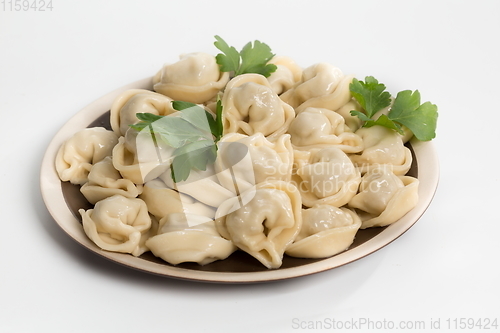 Image of Meat dumplings on a white background