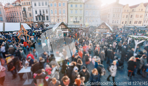 Image of Christmas advent market at Old Town Square, Prague