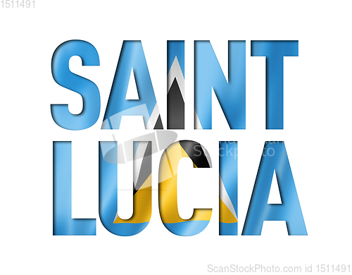 Image of Saint Lucia flag text font