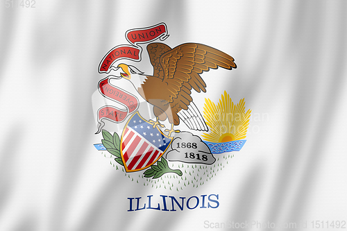 Image of Illinois flag, USA