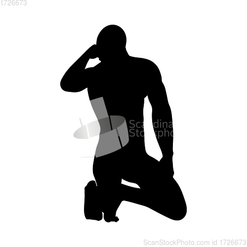 Image of Sitting Pose Man Silhouette