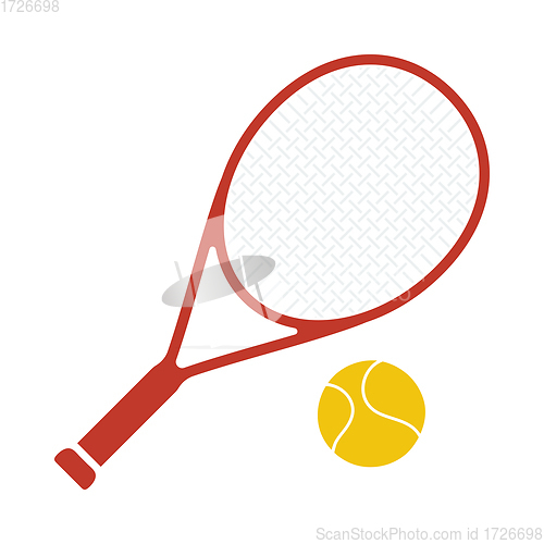 Image of Icon Of Tennis Rocket And Ball