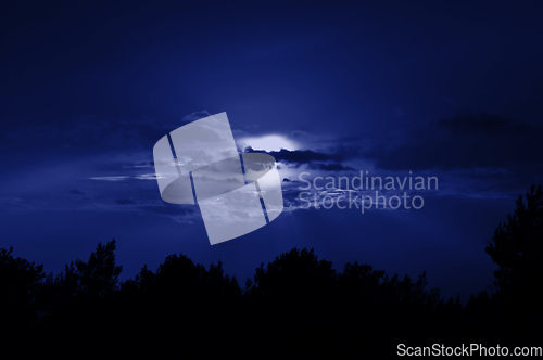 Image of full moon night sky