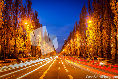 Image of Street road in evening