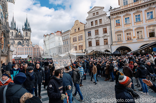 Image of Christmas advent market at Old Town Square, Prague