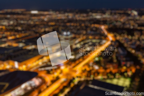 Image of Defocused aerial view of Munich