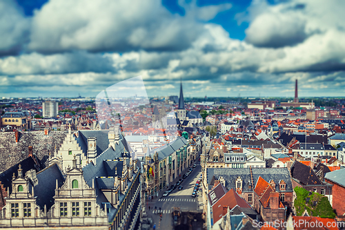 Image of Aerial view of Ghent from Belfry. Ghent, Belgium