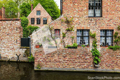 Image of Medieval brick houses in Bruges Brugge