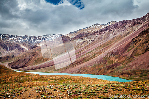 Image of Chandra Tal lake in Himalayas