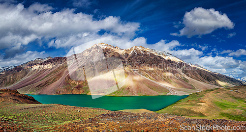 Image of Chandra Tal lake in Himalayas