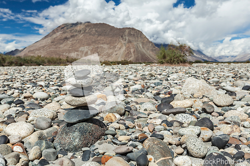 Image of Zen balanced stones stack