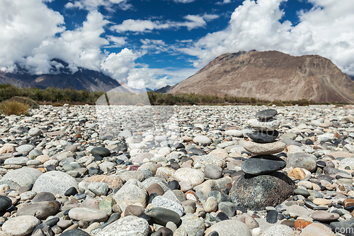 Image of Zen balanced stones stack