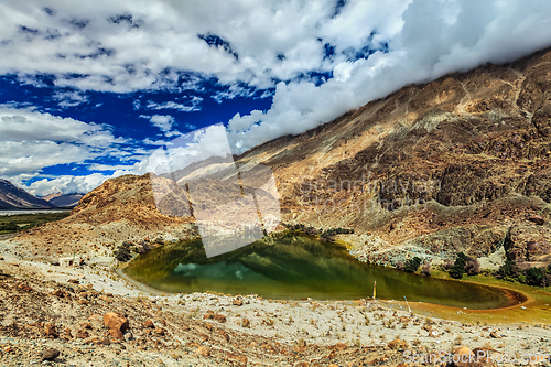 Image of Lohan Tso mountain lake. Nubra valley, Ladakh, India