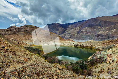 Image of Lohan Tso mountain lake. Nubra valley, Ladakh, India