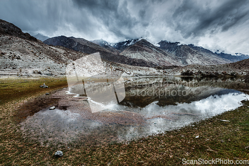 Image of Mountain lake Lohan Tso in Himalayas