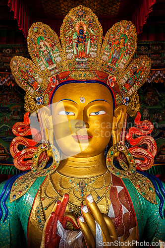 Image of Maitreya Buddha in Thiksey Gompa