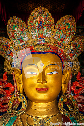 Image of Maitreya Buddha in Thiksey Gompa