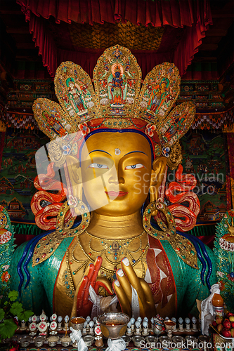 Image of Maitreya Buddha in Thiksey Gompa